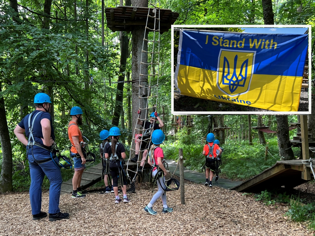 Mehr als 150 geflchtete Ukrainer konnten einen Tag im Kletterwald in Bad Marienberg verbringen und ein wenig die dunklen Gedanken vertreiben. (Fotos: Elke Stockhausen)