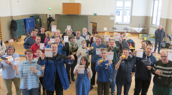 40 Mitarbeiter mit Beeintrchtigung absolvierten 2018 das Deutsche Sportabzeichen in den Kategorien Ausdauer, Schnelligkeit, Kraft und Koordination. (Foto: Lebenshilfe) 