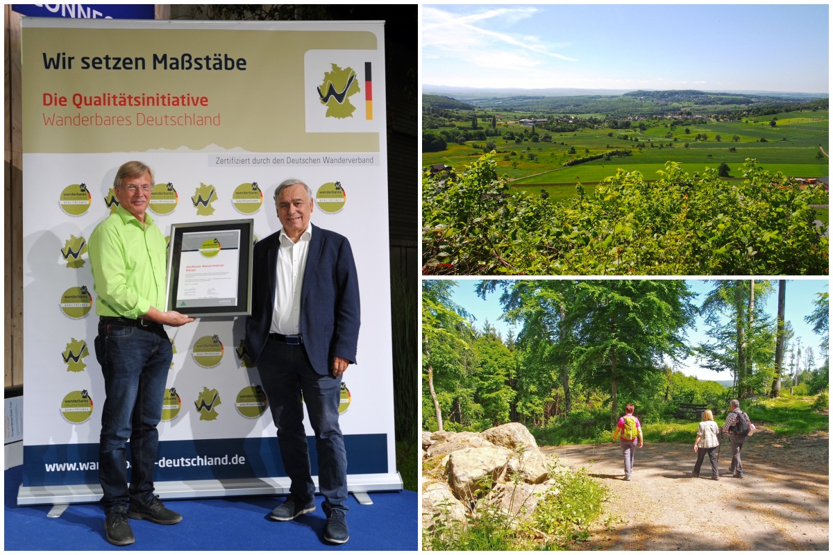 Die Ehrung: Martin Rudolph, WllerLand Touristik (links) und Prsident des Deutschen Wanderverbands e.V., Dr. Hans-Ulrich Rauchfu. (Fotos: Mantomedia/Tatjana Steindorf)