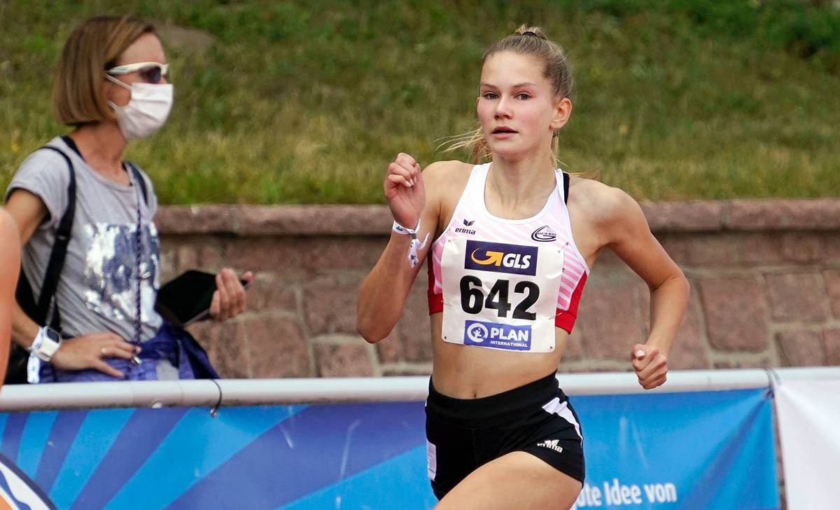 Sina Ehrhardt war ber 100 Meter die jngste Teilnehmerin in der U20 und sicherte den Titel. Auch ber 200 Meter war sie die Schnellste. Foto: Wolfgang Birkenstock