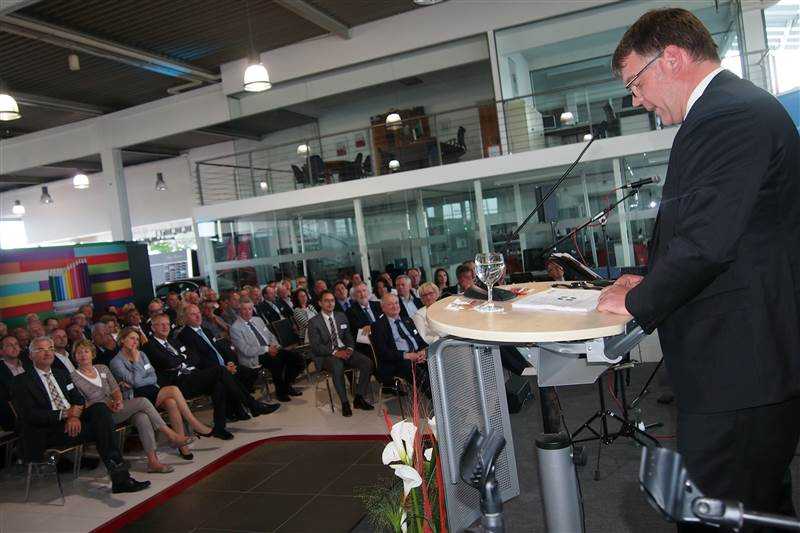 Geschftsfhrer von Georg Maschinentechnik, Jan Viesel, hielt die diesjhrige Hauptrede auf dem Wirtschaftsempfang. Foto: Daniel Pirker