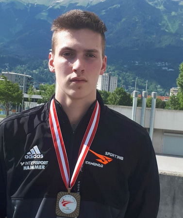 Die Austrian Open in Innsbruck waren fr das A-Jugend-Schwergewicht Julien Pascal Weber von Sporting Taekwondo Altenkirchen ein voller Erfolg. (Foto: Verein)