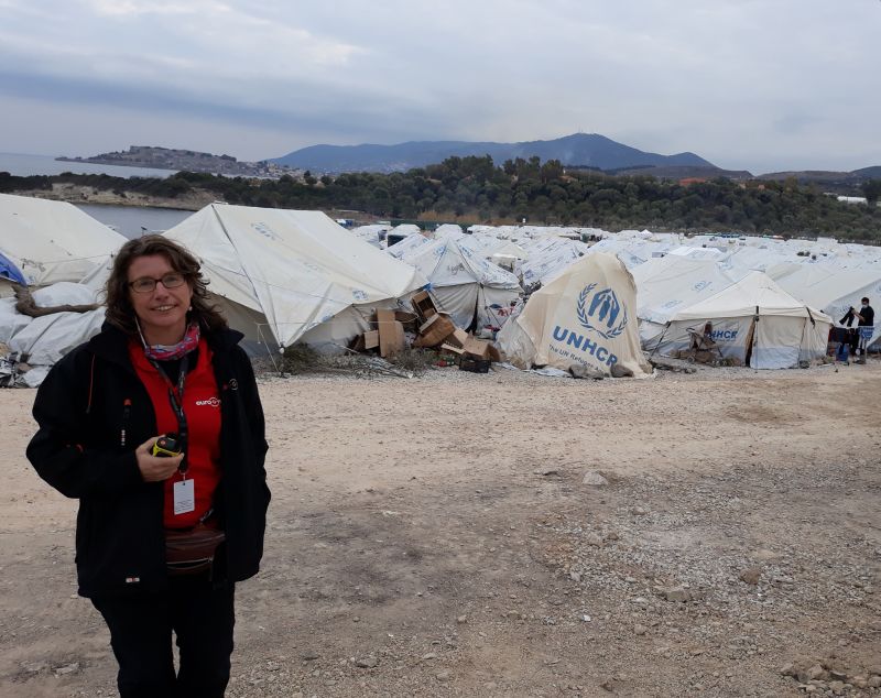 Andrea Wegener aus Daaden koordiniert die Hilfe von EuroRelief im Lager Mavrovouni. Fotos: Silas Zindel/EuroRelief