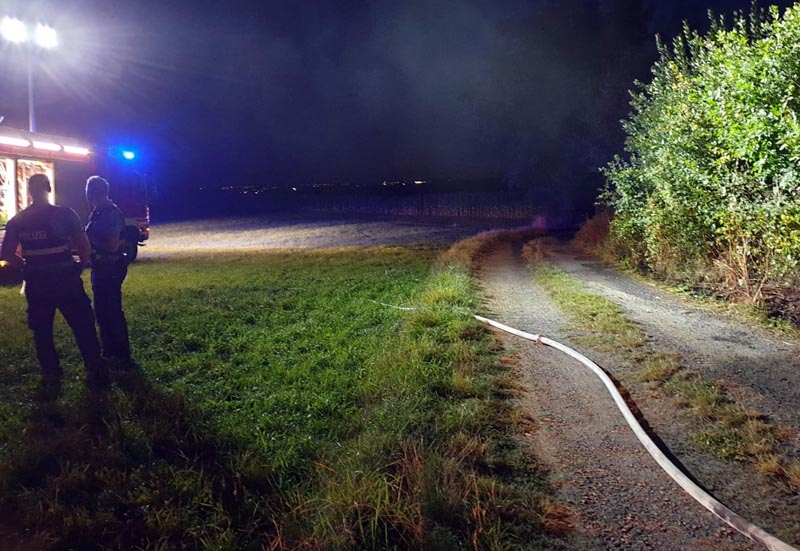 Vor Ort brannte eine Flche von rund 20 Quadratmetern. (Fotos: kk)