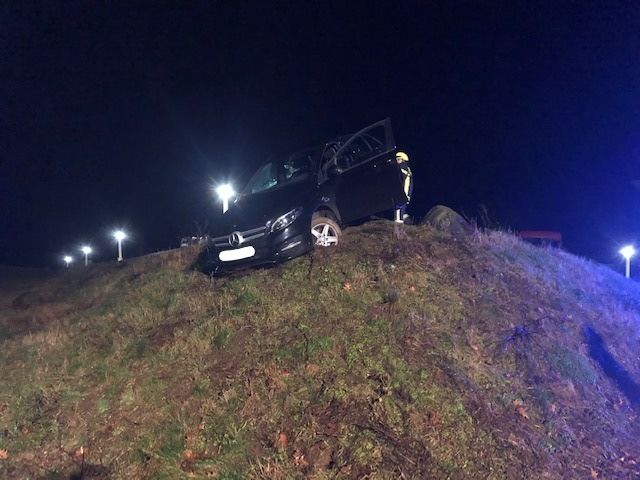 Vom Parkplatz am Wildpark abgestrzt, Fahrer verletzt