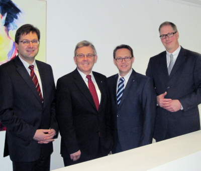 Der neue Vorstand der Westerwald Bank: (von links) Markus Kurtseifer, Paul-Josef Schmitt, Dr. Ralf Kölbach und Vorstandssprecher Wilhelm Höser.